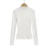 Xmy2552-25 Nuevo Estilo Otoñal Estilo Europeo y Americano Otoño e Invierno Cálido Forro Polar Ajustado Cuello Alto Medio Camiseta Básica Camiseta
