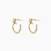 Pendientes Dorados con Diseño de Giro en Forma de C de Nuevo Estilo, Simples y de Alta Gama, para Mujer, Pendientes Joyería Personalizados y Versátiles