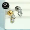 Piercing de Lábio de Titânio F136 Haste de 1.2mm Coração Micro-Incrustado Zircônia Piercing de Lábio com Base Plana Piercing de Osso da Orelha Estilo Hot Girl Personalizado Decoração com Rosca Interna