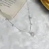 Novo Pulseira Corrente Clavícula Flor Rosa com Diamantes e Estrelas, Colar Floral Inspirado em Celebridades, Conjunto de Luxo Leve de Alta Qualidade