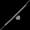 Tobillera de playa de amor con diamantes completos de personalidad de moda europea y americana, chapada en oro, con forma de corazón, lujo ligero, con incrustaciones de diamantes de imitación, gota de agua, joyería para el pie