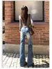 Jeans Rectos Ajustados de Tiro Bajo Estilo Retro Americano para Mujer Otoño e Invierno 2025 Pantalones Sueltos Elásticos de Corte Recto