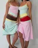 Estilo Europeo y Americano 2026 Ropa Femenina Transfronteriza Verano Nueva Moda Bloqueo de Color Color Morandi Top Camisola y Conjunto de Falda