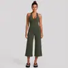 Conjunto fitness transfronteiriço com top regata de gola halter em V para yoga e conjunto de shorts esportivos para Pilates e fitness para mulheres