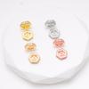 Cuentas de circonita incrustadas con espaciador hueco envuelto en oro de 14 quilates que preservan el color, accesorios para pulseras, material de joyería con cuentas hecho a mano.