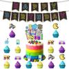 Decoración de Fiesta de Cumpleaños Temática de los 80 Transfronteriza Bandera de Cumpleaños de Neón Set de Adornos de Bolas de Panal Venta al por Mayor Personalización