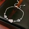 Pulseira de Amor Flor de Quatro Pétalas Zircônia Moda Transfronteiriça Pulseira de Alto Nível de Luxo Leve Pulseira Super Brilhante para Namorada Combina com Tudo para Mulheres
