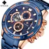 Wwoor Grip Love 8879 Reloj de Cuarzo para Hombre con Correa de Acero Correa de Acero Seis Manecillas Multifunción Resistente al Agua Fabricante de Relojes