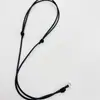Colar DIY Transfronteiriço Versátil Corda Preta Colar Ajustável com Argola de Metal Personalizado Corda de Mão à Prova d'Água Colar com Pingente