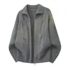 ¿Qué onda Mi Cardigan de Punto con Doble Cremallera y Cuello Alto Estilo Riqueza Antigua Americana para Hombre Otoño Invierno Suéter Casual Chaqueta de Moda