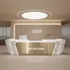 Balcão de Caixa de Aço Inoxidável, Balcão de Recepção Simples e Moderno para Salão de Beleza, Clínica Odontológica, Instituição de Treinamento, Empresa