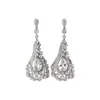Pendientes de Plata Aguja con Cristales, Forma de Gota, Lujo Ligero, Moda de Alta Gama, Pendientes Sencillos, Versátiles para el Uso Diario, para Mujeres