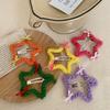 Pinza para el cabello de lana con forma de estrella de cinco puntas para otoño e invierno, pinza para el cabello para mujer, pinza lateral para cabello roto, pinza para flequillo, tocado, dulce de alta calidad
