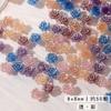 Nail Art Destaque Série Camélia Decorações de Unhas Diamante Estéreo Borda de Prata Resina Net Rosa Vermelha Flor Acessórios