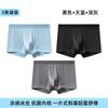 Cueca Sem Costura de Seda Gelo Masculina Respirável Amigável à Pele Cor Sólida Boxers Largos Xadrez Preto Boxers Antibacterianos Atacado