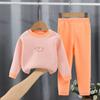 Conjunto de Ropa Interior Térmica para Niños Capa Base para Bebé Ropa Interior Cálida para Niños y Niñas Ropa para el Hogar Dibujos Animados
