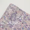 Paquete de Materiales para Lazos de Accesorios para el Cabello DIY 20x22CM Lentejuelas Grandes Pequeñas de Alto Brillo Patrón de Escamas de Pez Patrón de Ondas de Agua Tela de Cuero diy