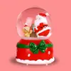 Várias caixas de música de bola de cristal luminosa de Natal, presentes de Natal, enfeites decorativos, figuras fofas de Papai Noel e boneco de neve, e caixas de música de oito tons