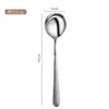 Colher Elegante de Aço Inoxidável 316, Colher de Sobremesa de Alta Qualidade, Colher Pequena Redonda para Comer, Colher de Sopa Redonda Espessa para Venda no Atacado de Fábrica