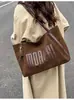 Bolsa Grande de Gran Capacidad Estilo Perezoso Transfronterizo Relajado para Mujer Nueva Bolsa de Hombro Tote Retro para Otoño e Invierno