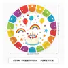 Conjunto de Louça de Mesa Arco-Íris Divertido para Decoração de Cena de Festa de Aniversário com Copos de Papel, Guardanapos, Pratos de Papel e Bandeirolas para Decoração de Atmosfera