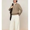 [Pedido Ls] Suéter de Moda con Cuello Polo para Mujer, Jersey de Punto 100% Cachemir, Top Nuevo Estilo Otoño 2026