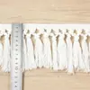 Ponto Renda de Barba com Borla de Algodão Feita à Mão Têxtil para Casa Tapete Cortina Toalha de Mesa Renda para Acessórios de Roupa DIY