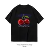 Camiseta Transfronteriza de Talla Europea con Cereza Dulce y Jugosa para Mujer y Hombre, Camiseta de Algodón con Dibujos para Verano