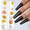 Nueva Joyería Caliente para Uñas ins Cadena Pequeña 12 Cajas Acero Dorado y Plateado Bola de Acero Pegatina Decorativa para Uñas DIY Cadena Metálica
