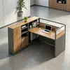 Escritorio de Oficina Financiera, Combinación Simple Moderna de Escritorio y Silla para Personal, Escritorio de Oficina para Dos o Cuatro Personas, Estación de Trabajo para Personal
