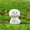 Decoración de micro paisajismo animal de dibujos animados lindo perro blanco cachorro de dibujos animados travieso accesorios de planta de resina