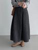 Falda de Lana Resistente tipo Capullo ~ Falda Linterna Estilo Coreano para Mujer, Versátil Falda Plisada Casual de Corte A 6158