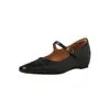 Zapatos Básicos Mary Jane de Piel de Oveja Invisibles que Aumentan la Altura 2026 Otoño Cuña de Tacón Medio Punta Cuadrada Hebilla de Cuero Genuino Zapatos de una Sola Pieza para Mujer