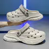 Zapatos perforados de suela gruesa para hombre, verano, exterior, transpirables, modernos, a la moda, versátiles, que aumentan la altura, antideslizantes, para conducir, sandalias de punta cerrada para mujer
