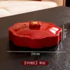 Plato de Frutas Festivo con Forma de Flor para Mesa de Café de Sala de Estar de Año Nuevo, Caja Compartimentada Apilable Estilo Ins, Plato de Plástico para Almacenamiento de Frutas y Snacks