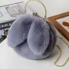 Venta al por mayor nuevo lindo exquisito orejas de conejo felpa cadena bolso bolsa para teléfono móvil bandolera mensajero combina con todo estilo extranjero mujeres