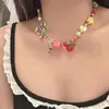 Collar de Estrella con Cuentas de Manzana de Colores Zoozmomo para Mujer Estilo Dulce Fresco Sexy Cadena para Clavícula de Gama Alta de Nicho