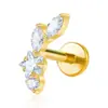 Brincos de Liga de Titânio Joias para Mulheres Transfronteiriças Novo Olho de Cavalo Estrela Zircônia Piercing de Língua Lábio Piercing Corporal Joias Atacado