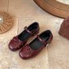 Sapatos Femininos Estilo Ballet Francês Prata Boca Baixa Salto Baixo 2025 Novo Verão Vestido JK Versátil Sapatos Mary Jane