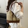 2025 Nueva Bolsa de Paja de Gran Capacidad para Mujer Estilo Mori Linda de Moda Verano Bolso de Hombro Tejido Bolso de Playa para Vacaciones en la Costa
