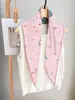 Bufanda Pequeña de Seda con Patrón de Rombos de Alta Gama Estilo Coreano Bufanda Fina de Sarga de Seda Artificial Bufanda de Cuello Estampada de Moda para Primavera y Otoño Transfronteriza