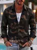 Nova camisa floral de manga comprida masculina europeia e americana transfronteiriça 2026, camisa casual slim fit, top moderno aberto na frente