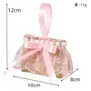 Bolsa de linho criativa estilo ocidental bolsa de doces presente de lua cheia de bebê caixa de doces seção borboleta decoração de renda