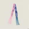 Bufanda de Seda con Cinta de Borlas para Mujer, Accesorio de Bufanda Larga, Decoración para Asa de Bolso, Pañuelo Pequeño de Seda Sarga Estilo Artístico Vintage