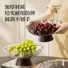 Plato de Frutas de Lujo Ligero con Forma de Flor y Patas Altas, Puede Drenar Agua, Bandeja Decorativa con Borde Dorado para Frutas Secas, Frutero de Gran Capacidad para Mesa de Café de Sala de Estar