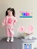 Traje para Niña Otoño Nuevo Estilo Moda Bebé Niña Falso Dos Piezas Sudadera con Capucha Traje Ropa de Otoño para Niños Pantalones Conjunto de Dos Piezas Tendencia