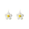 Pendientes de estilo coreano de moda hechos a mano con rafia tejida, flores exageradas, ganchos para la oreja, personalidad, color dulce a juego, corona de nicho