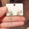Pendientes Únicos y Dulces de Flor Esmaltada con Borla de Circonita 2026 Nuevo Estilo Popular Pendientes Versátiles de Celebridad de Internet