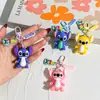 Nueva Versión Pequeña Llavero de Stitch Muñeco de Goma Blanda Llavero Creativo de PVC Lilo & Stitch Colgante para Coche