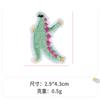 Bordado de Computadora Dibujo Animado Dinosaurio 26 Letras Inglesas Parche Uniforme Escolar Decoración de Mochila Tela Adhesiva para Planchar